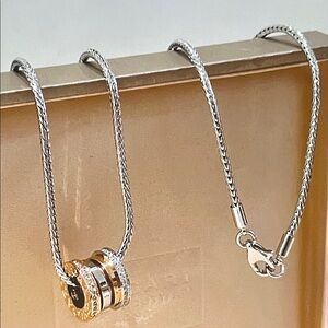 Bulgari Silver and Gold Necklace